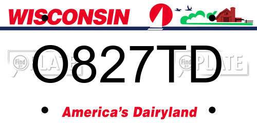 O827TD Wisconsin License Plate