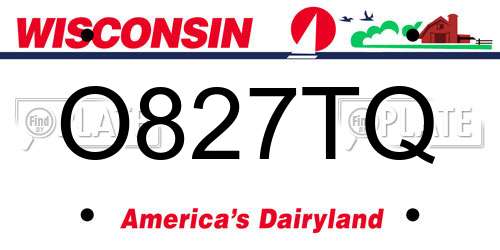 O827TQ Wisconsin License Plate