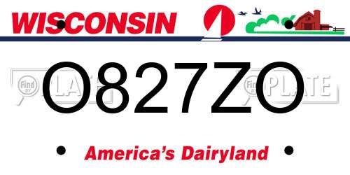 O827ZO Wisconsin License Plate
