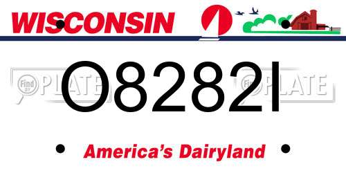 O8282I Wisconsin License Plate