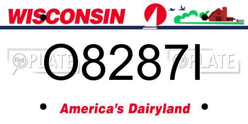 O8287I Wisconsin License Plate