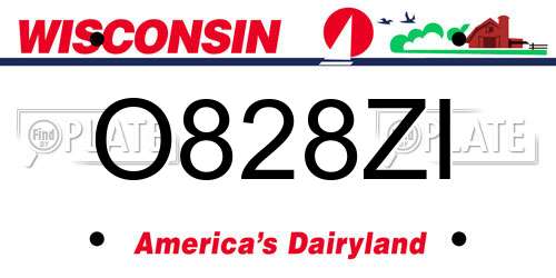 O828ZI Wisconsin License Plate
