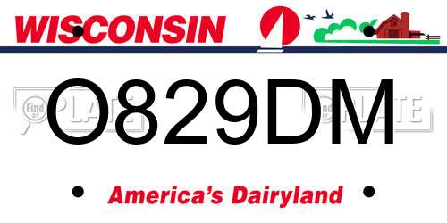 O829DM Wisconsin License Plate