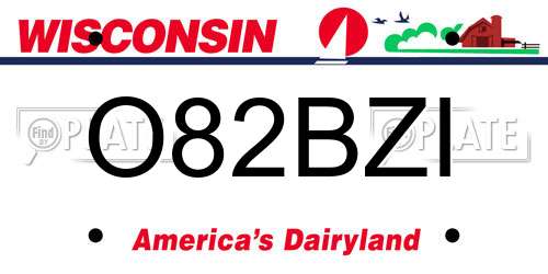 O82BZI Wisconsin License Plate