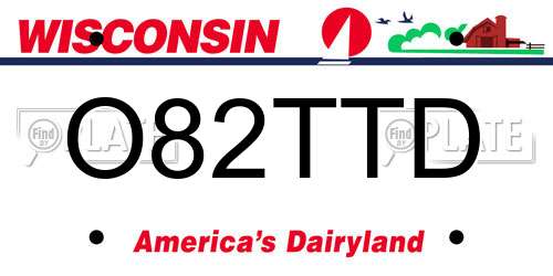 O82TTD Wisconsin License Plate
