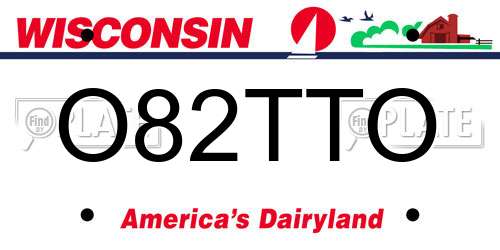 O82TTO Wisconsin License Plate
