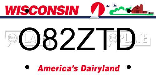 O82ZTD Wisconsin License Plate