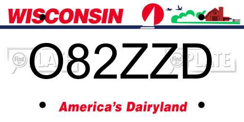 O82ZZD Wisconsin License Plate