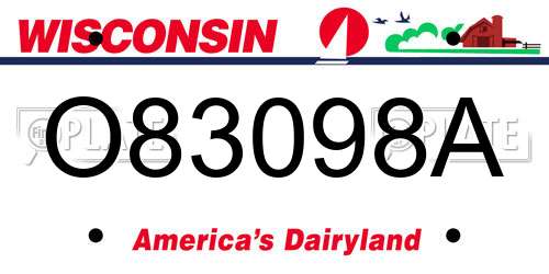 O83098A Wisconsin License Plate