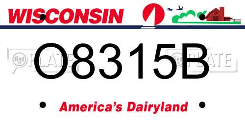 O8315B Wisconsin License Plate