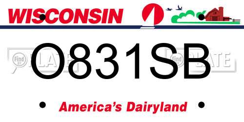 O831SB Wisconsin License Plate