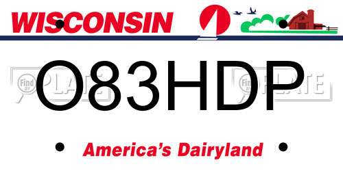 O83HDP Wisconsin License Plate
