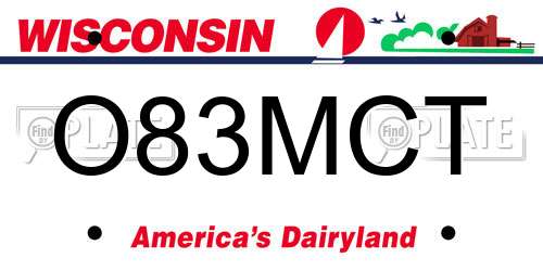 O83MCT Wisconsin License Plate