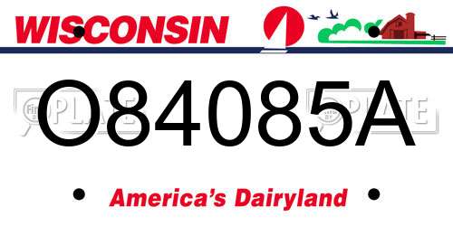 O84085A Wisconsin License Plate