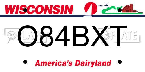 O84BXT Wisconsin License Plate
