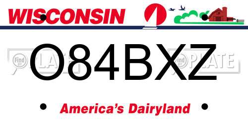 O84BXZ Wisconsin License Plate