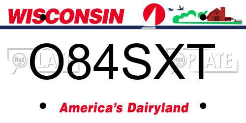 O84SXT Wisconsin License Plate