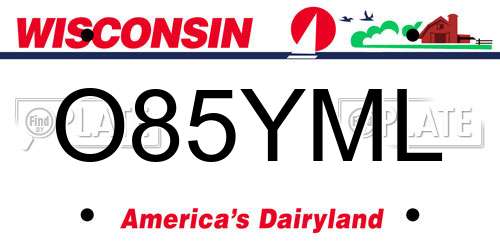 O85YML Wisconsin License Plate