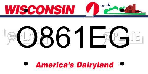O861EG Wisconsin License Plate