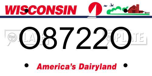 O8722O Wisconsin License Plate