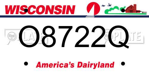 O8722Q Wisconsin License Plate