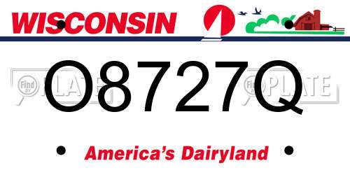 O8727Q Wisconsin License Plate