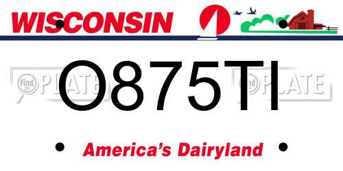 O875TI Wisconsin License Plate