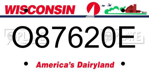 O87620E Wisconsin License Plate