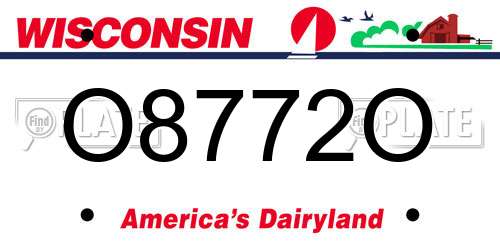 O8772O Wisconsin License Plate