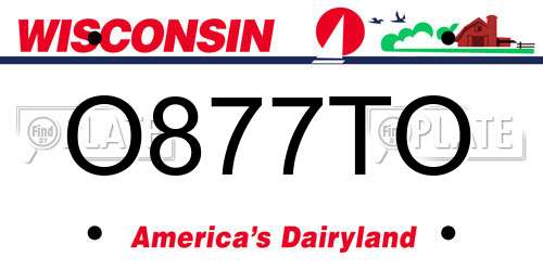 O877TO Wisconsin License Plate