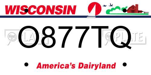 O877TQ Wisconsin License Plate