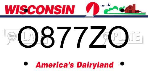 O877ZO Wisconsin License Plate