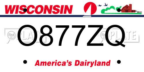 O877ZQ Wisconsin License Plate