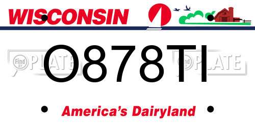 O878TI Wisconsin License Plate
