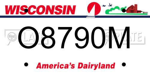 O8790M Wisconsin License Plate