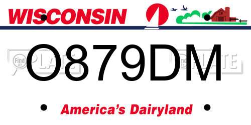 O879DM Wisconsin License Plate