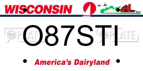O87STI Wisconsin License Plate