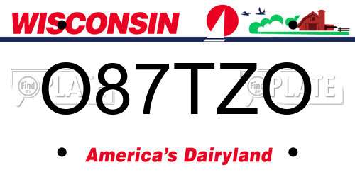 O87TZO Wisconsin License Plate