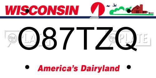 O87TZQ Wisconsin License Plate