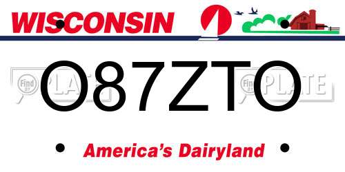 O87ZTO Wisconsin License Plate