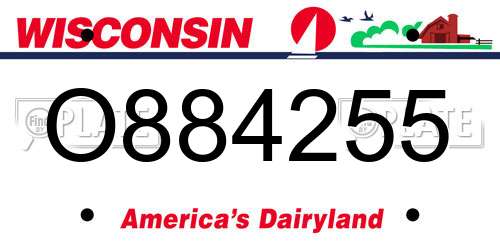 O884255 Wisconsin License Plate