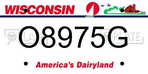 O8975G Wisconsin License Plate