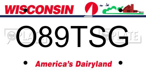 O89TSG Wisconsin License Plate