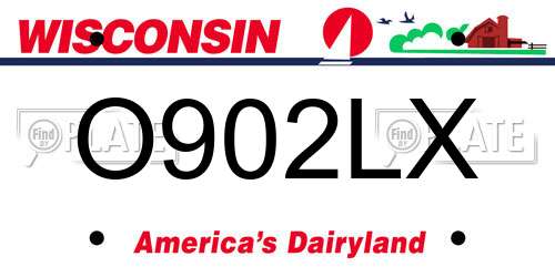 O902LX Wisconsin License Plate