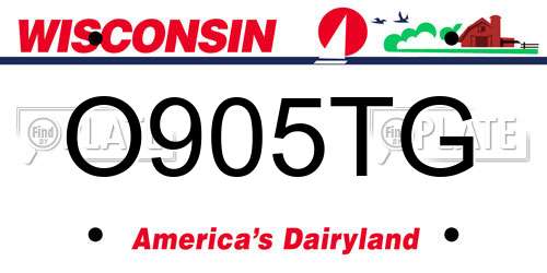 O905TG Wisconsin License Plate