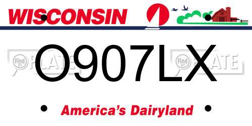 O907LX Wisconsin License Plate