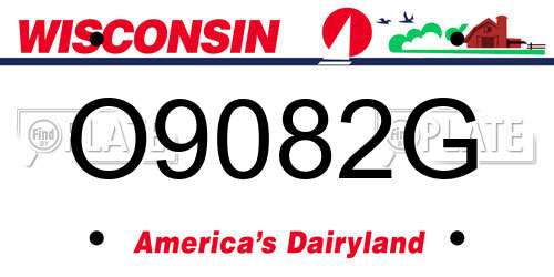 O9082G Wisconsin License Plate