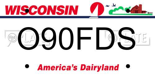 O90FDS Wisconsin License Plate