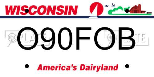 O90FOB Wisconsin License Plate
