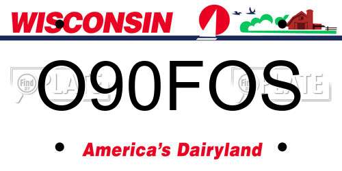 O90FOS Wisconsin License Plate